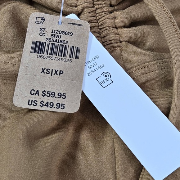 PINK Women Activewear Pants XS Brown Legging Logo Drawstring 27" NWT - Picture 4 of 14